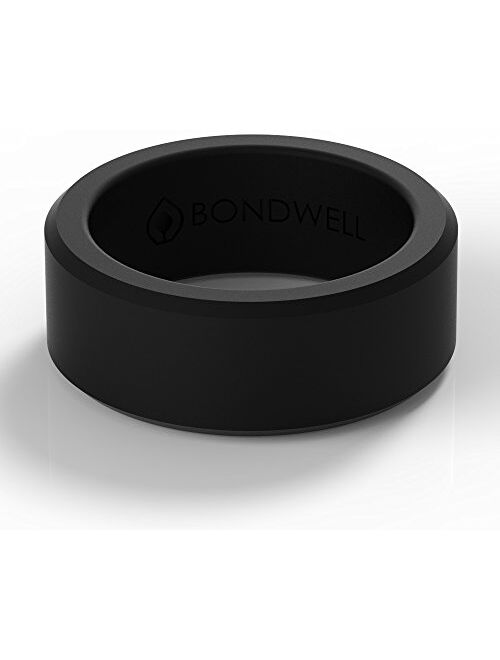 BONDWELL Silicone Wedding Ring for Men - Save Your Finger & A Marriage Safe, Durable Rubber Wedding Band for Active Athletes, Military, Crossfit, Weight Lifting, Workout