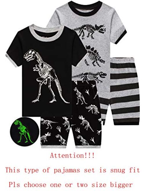 shelry Children Pajamas Cotton Dinosaur Kids Clothes Boys Cartoon Sleepwear Toddler Clothes