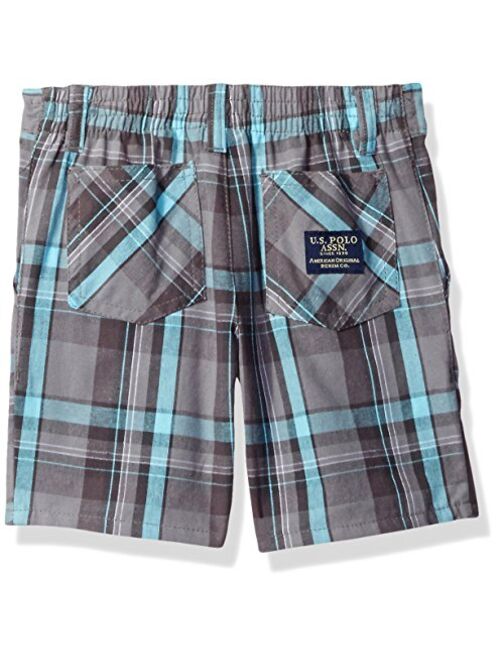 U.S. Polo Assn. Boys' Little Embellished Pique Polo Shirt and Plaid Short