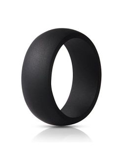 ThunderFit Silicone Rings, 7 Rings / 4 Rings / 1 Ring Wedding Bands for Men - 8.7 mm Wide - 2.5mm Thick