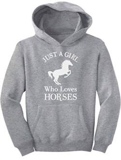 A Girl Who Loves Horses Horse Lover Gift Girls' Youth Hoodie