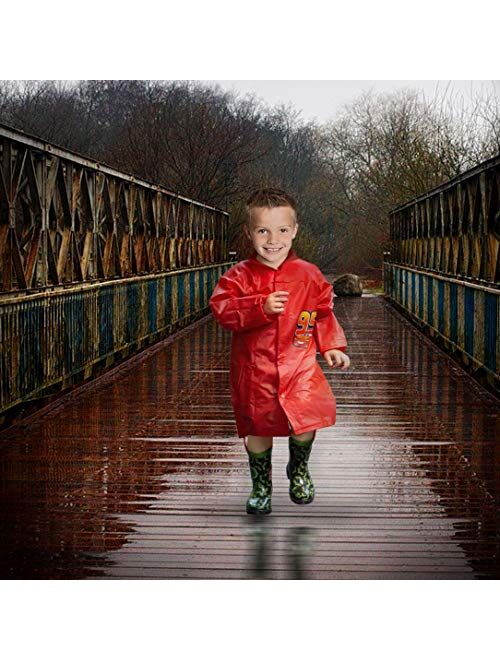Disney Pixar Cars Little Boys' Lightning McQueen Waterproof Outwear Hooded Rain Slicker - Toddler