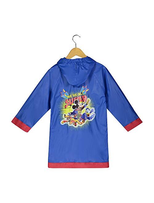 Disney Little Boys' Mickey Mouse ClubHouse Waterproof Outwear Hooded Rain Slicker - Toddler