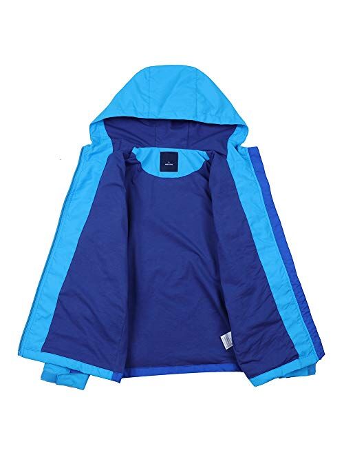 Jingle Bongala Girls Waterproof Rain Jackets Fleece Lined Hooded Raincoats Lightweight Windbreaker