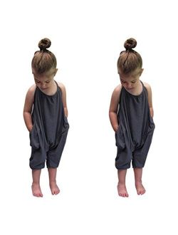 2019 Toddler Little Girls One-Pieces Floral Corset Romper Jumpsuit Harem Pants Overalls