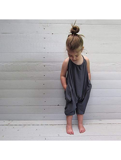 2019 Toddler Little Girls One-Pieces Floral Corset Romper Jumpsuit Harem Pants Overalls