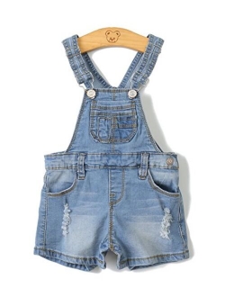 Kidscool Baby Girls/Boys Big Bibs Light Blue Slim Summer Jeans Shortalls