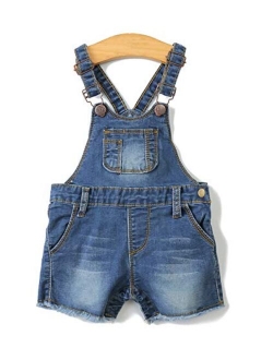 Kidscool Baby Girls/Boys Big Bibs Light Blue Slim Summer Jeans Shortalls