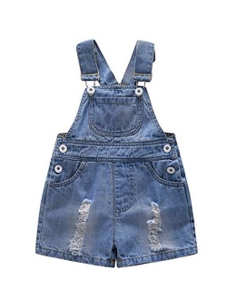 Kidscool Baby & Toddler Girls/Boys Big Bibs Ripped Hole Summer Jeans Shortalls