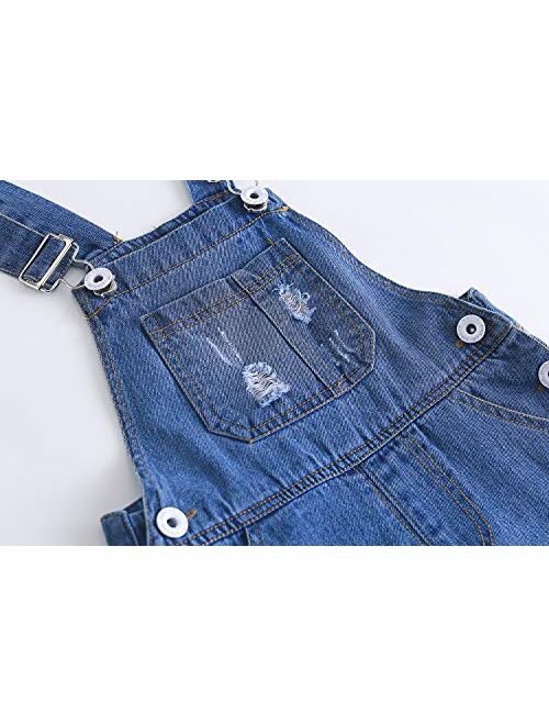 Kidscool Baby & Toddler Girls/Boys Big Bibs Ripped Hole Summer Jeans Shortalls