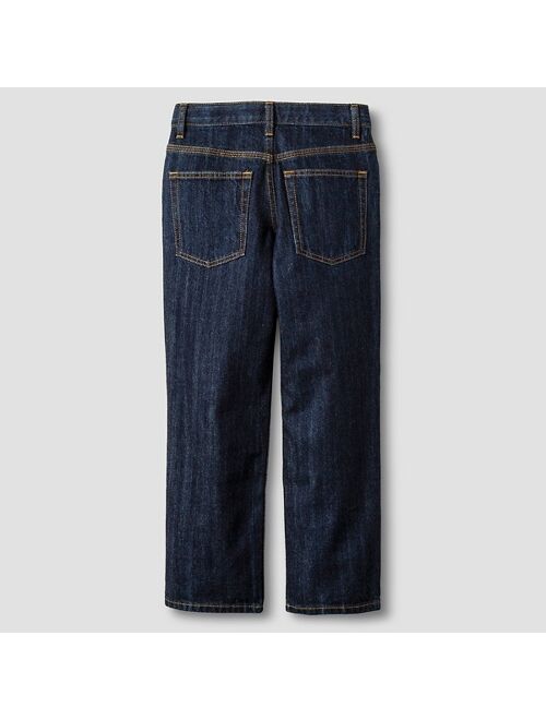 Boys' Relaxed Straight Fit Jeans - Cat & Jack™ Dark Wash