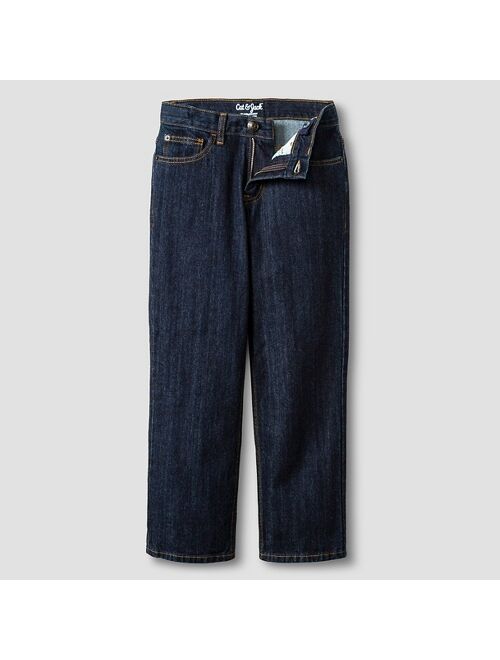 Boys' Relaxed Straight Fit Jeans - Cat & Jack™ Dark Wash