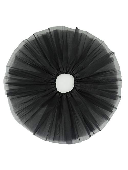 BGFKS 5 Layered Tulle Tutu Skirt for Girls with Hairbow and Hairties, Ballet Dressing Up Kid Tutu Skirt