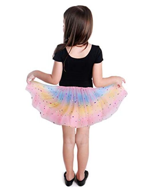 Simplicity Baby Girl's Rainbow Tutu Skirt 4-Layer Tulle Princess Ballet Dress