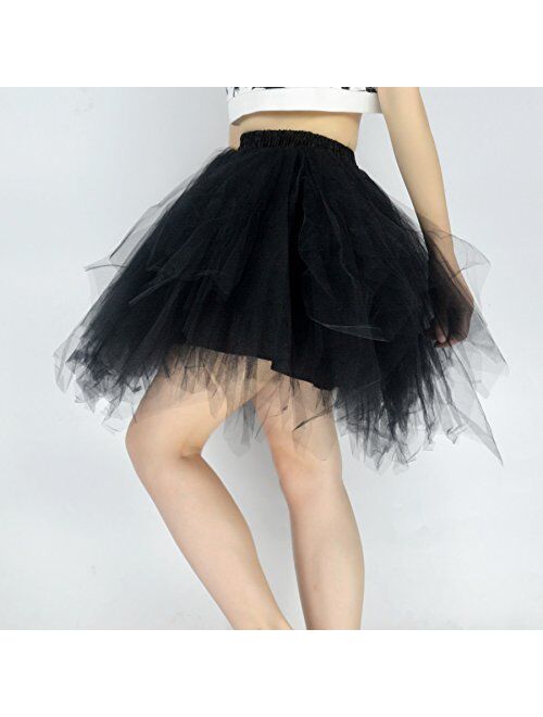 YSJERA Women's Tutu Tulle Mini A-Line Petticoat Prom Party Cosplay Skirt Fun Skirts