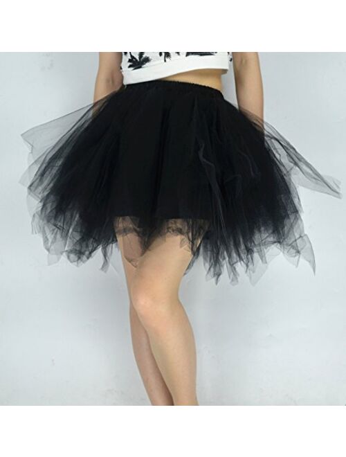 YSJERA Women's Tutu Tulle Mini A-Line Petticoat Prom Party Cosplay Skirt Fun Skirts