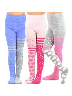 TeeHee Kids Girls Fashion Cotton/Micro Fiber Nylon Tights 3 Pair Pack