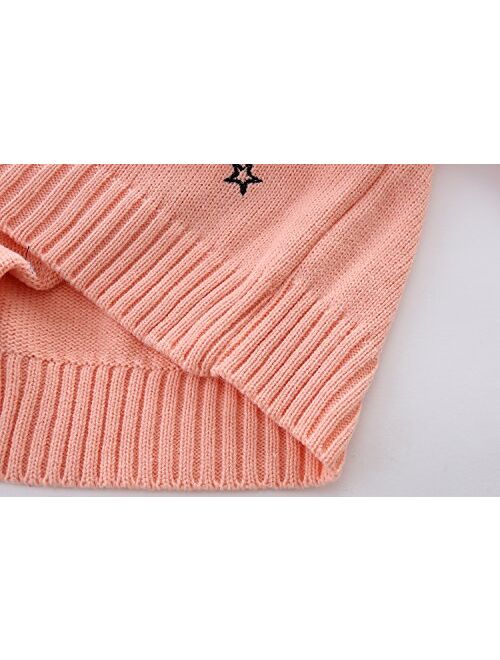 Mud Kingdom Toddler Girls Pullover Sweaters Cute Embroidered Stars