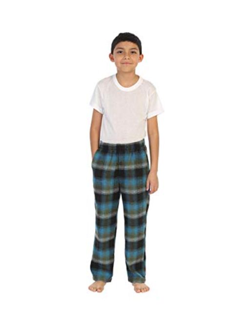 Gioberti Boys Yarn Dye Brushed Flannel Lounge & Pajama Pants with Elastic Waist