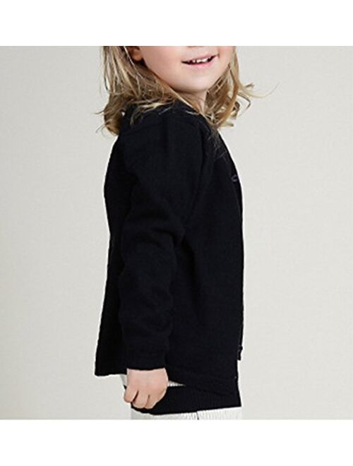 RJXDLT Girls Crewneck Cardigan Long Sleeve Children Button Cotton Sweater Uniform Sweaters for Little Girls