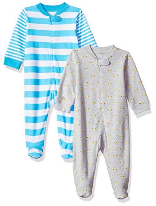 Amazon Essentials Baby Boys Cotton Footed Zip-Front Sleep and Play
