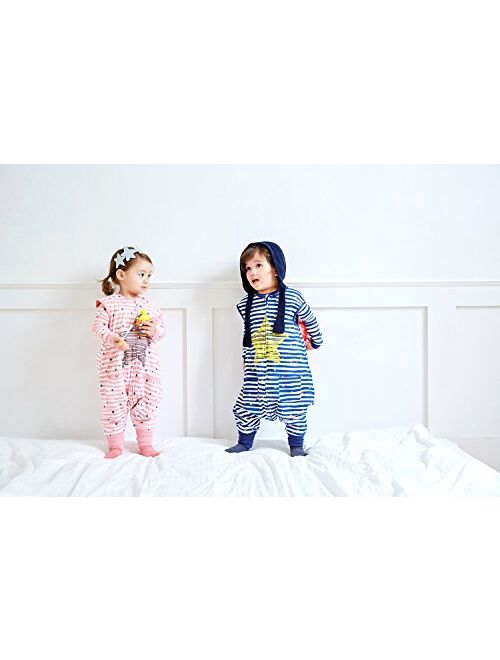 VAENAIT BABY 1-7Y Toddler Kids 100% Cotton Cotton Boys Wearable Star Animals Dino Blanket Sleeper
