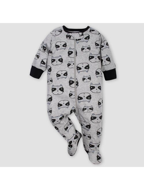 Gerber Baby Boys' 3pk Raccoon Sleep N' Play Pajamas - Blue/Gray