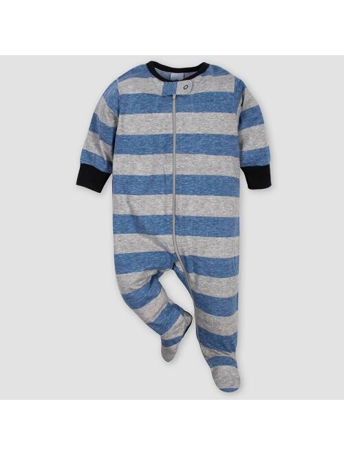 Gerber Baby Boys' 3pk Raccoon Sleep N' Play Pajamas - Blue/Gray