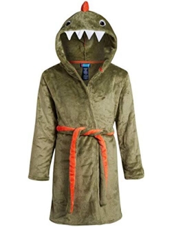 Only Boys Plush Solid Fleece Robe with Character Hood (Toddler/Little Boys/Big Boys)