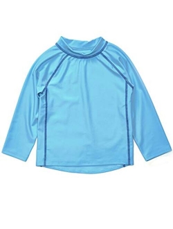 Long Sleeve Baby Boys Girls Rash Guard Sun Protected UPF   50 Kids & Toddler Swim Shirt (12 Months-5 Toddler)