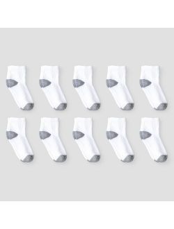Boys' 10pk Athletic Ankle Socks - Cat & Jack White