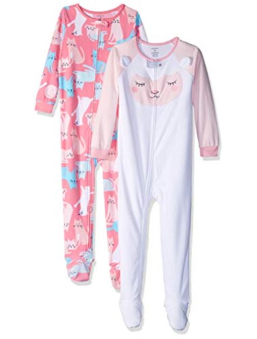 Carter's Baby and Toddler Girls' 2-Pack Fleece Footed Pajamas
