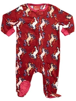 Fleece Baby Girls Footed Pajamas Sleeper Kids & Toddler Pajamas (3 Months-5 Toddler)