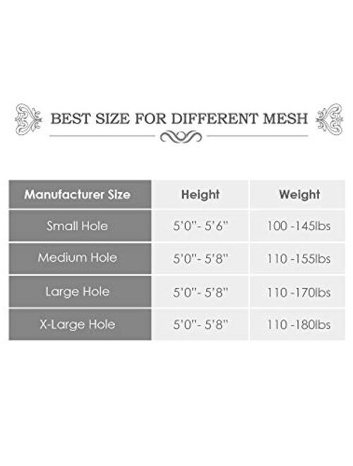 6 Pairs Fishnet Stockings Women's High Waist Fishnet Tights for Girls Ladies (Multicolored, XL Hole)