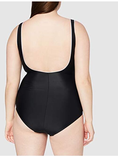 DELIMIRA Women's Deep-V Slimming Bathing Suit Monokini Swimwear One Piece Swimsuit