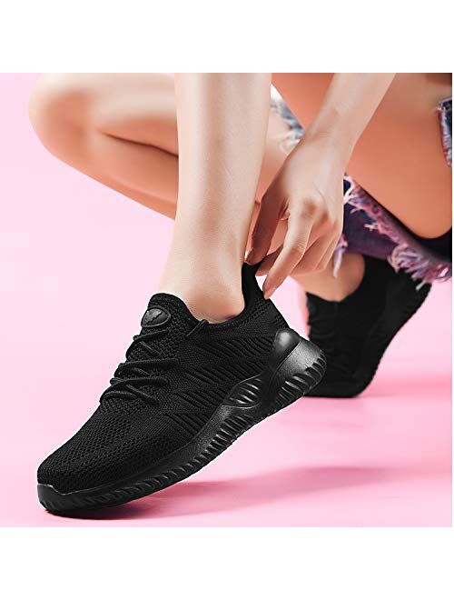 Autper Womens Slip On Tennis Walking Shoes Casual Lightweight Memory Foam Athletic Running Sneaker for Gym Jogging(US 5.5-10B(M)