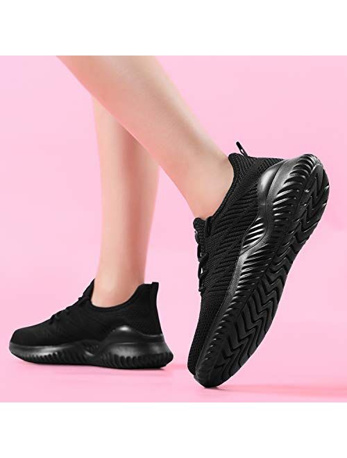 Autper Womens Slip On Tennis Walking Shoes Casual Lightweight Memory Foam Athletic Running Sneaker for Gym Jogging(US 5.5-10B(M)