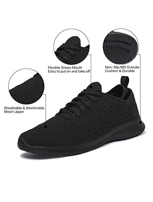 EVGLOW Women's Breathable Lightweight Mesh Slip On Tennis Walking Shoes (Size:5.5-11)