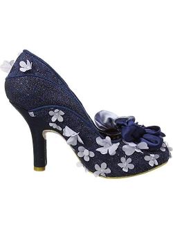 Womens Irregular Choice Peach Melba Work High Heel Floral Court Shoes