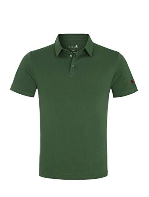 MAROJO Men's Polo Shirts Regular fit Short Sleeve Cotton Pique Summer T-Shirt Solid Color Tops