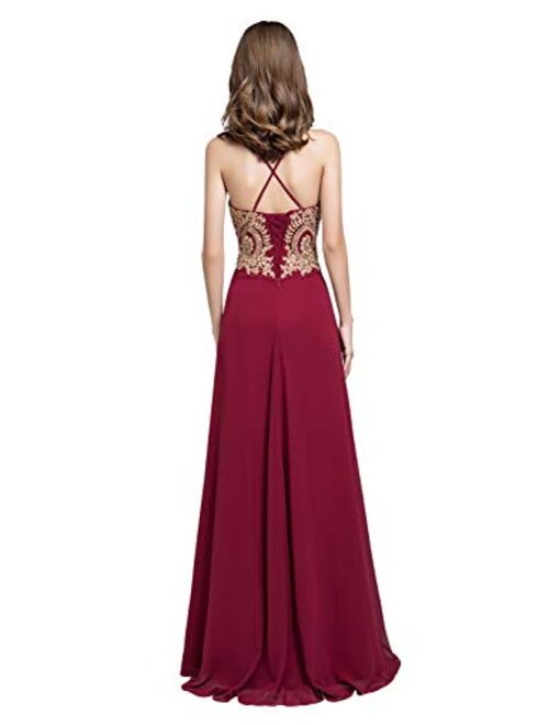 Sarahbridal Juniors Sweetheart Bridesmaid Dresses Chiffon Long Prom Evening Gown Pleated