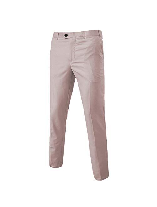 Men's Business Suit Pants Slim Fit Flex Flat Front Pant