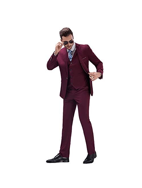 Men's Business Suit Pants Slim Fit Flex Flat Front Pant