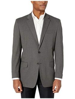 J.M. Haggar Men's 4-Way Stretch Diamond Weave Classic Fit Suit Separate Pant, Dark Grey, 50L