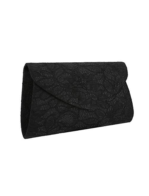 Charming Tailor Classic Lace Clutch Purse Formal Handbag Evening Bag for Prom/Wedding
