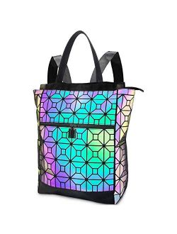 Nolan Beck Geometric Prism Luminous Holographic Iridescent Light Reflective Color Change Backpack Handbag