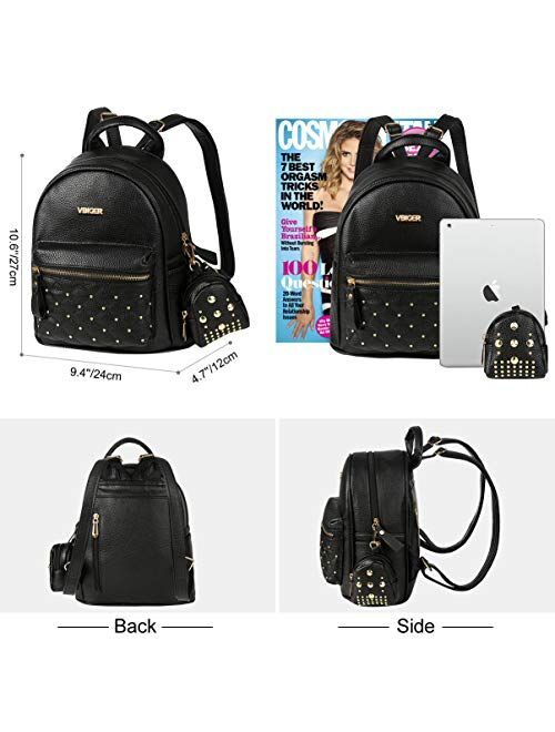 VBG VBIGER PU Leather Mini Backpack Purse Fashion Travel Backpack for Women Girl