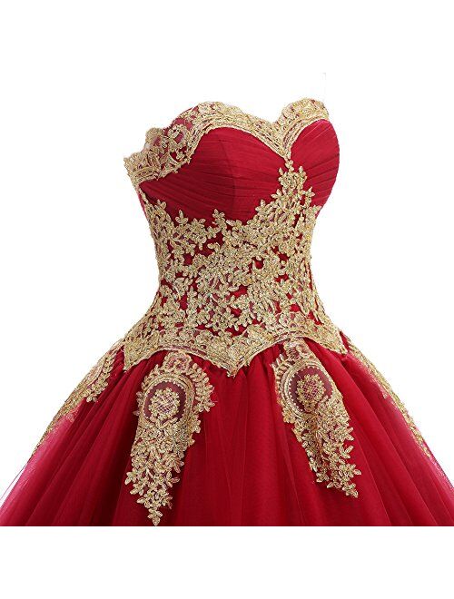 LMBRIDAL Women's d Quinceanera Dress Sweetheart Prom Ball Gown Long Long Evd21
