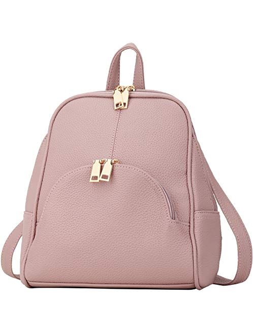beige KKXIU Fashion Small Synthetic Leather Backpack Purse For Women and Teen Girls With Tassel 