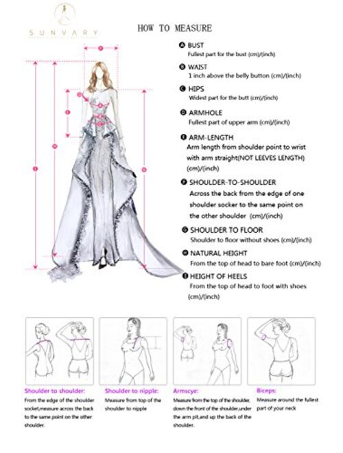 SUNVARY Women's Modest V-Neck Straps Lace Empire Hollow Evening Prom Dresses Sleeveless Swing Chiffon
